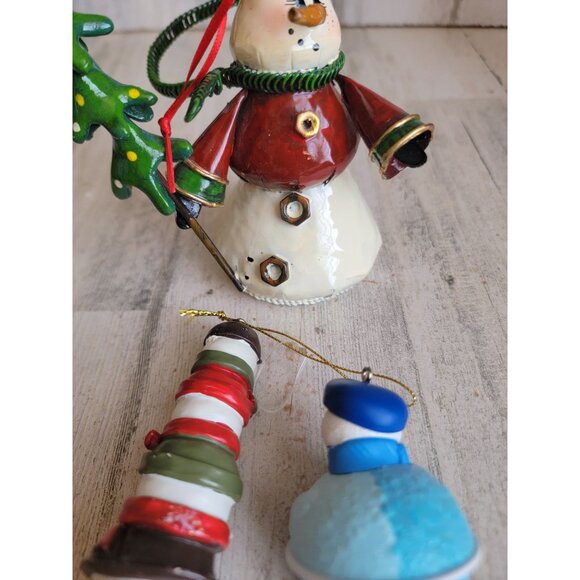 Snowman variety dad stack totem tree ornament Xmas set unique - Picture 8 of 10
